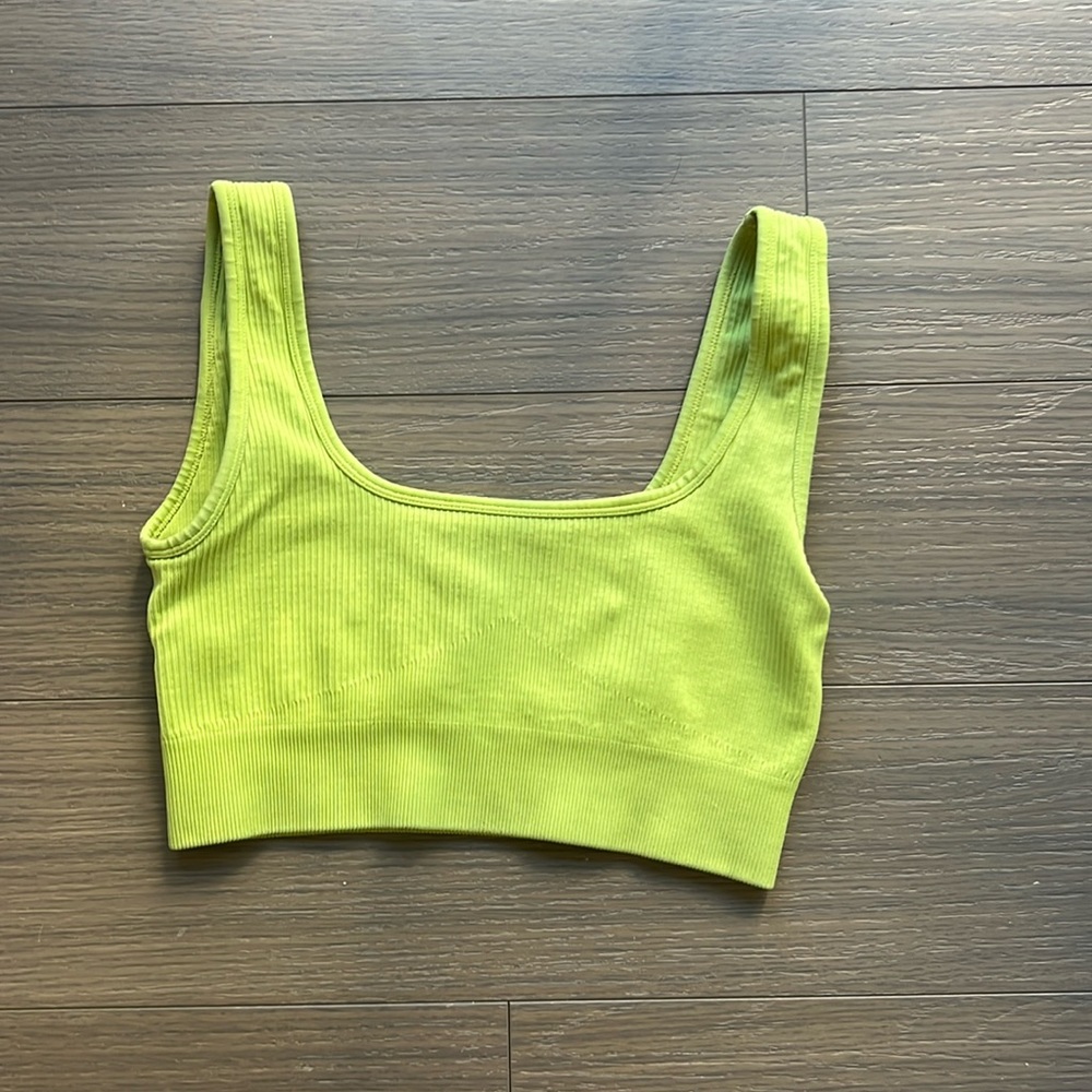 Neon sports bra